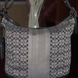 Coach Legacy Signature Stripe Duffle Handbag